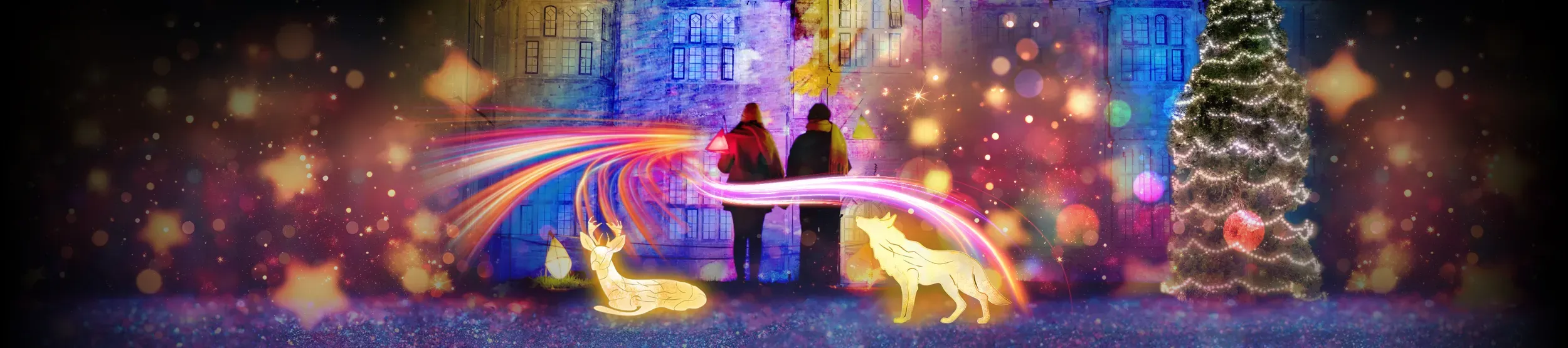Glow Wild at Wakehurst Glow Wild mansion and Christmas tree