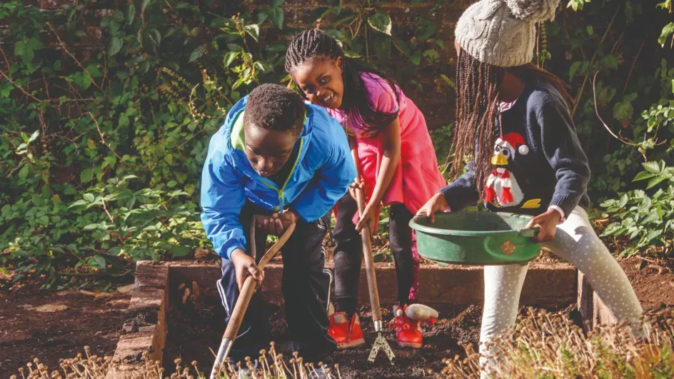 Children gardening