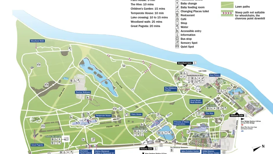 Accessibility map of Kew Gardens © RBG Kew