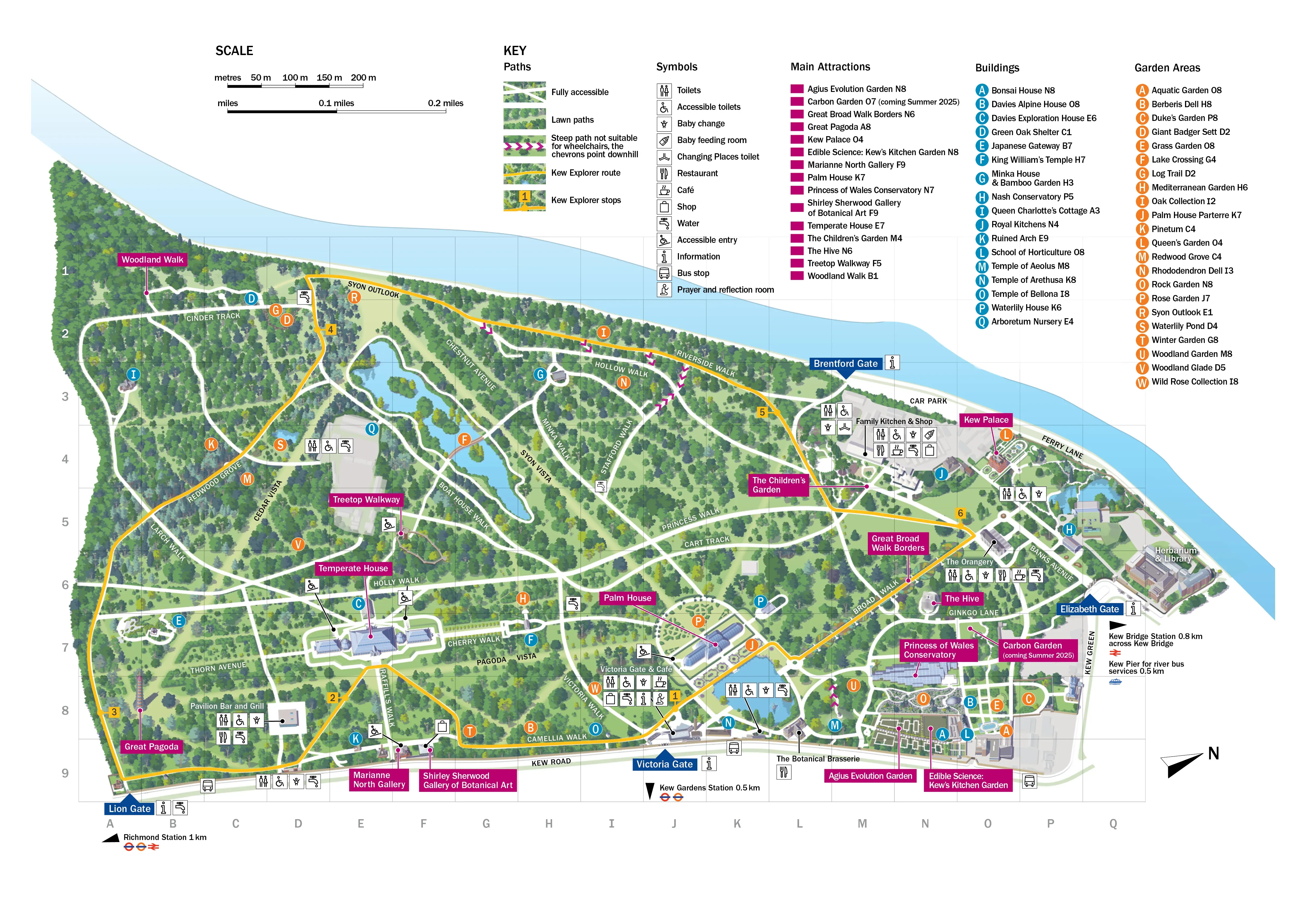Map of Kew Gardens © RBG Kew Graphic of Kew Gardens with signs to various amenities